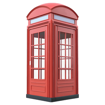 3D Rendering of a Telephone Both on Transparent Background png