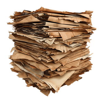 3D Rendering of a Pile of Card Board Pieces on Transparent Background png