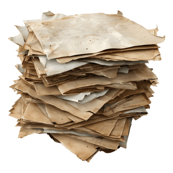 3D Rendering of a Pile of Card Board Pieces on Transparent Background png