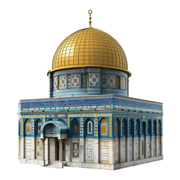 3D Rendering of a Dome of The Rock on Transparent Background png