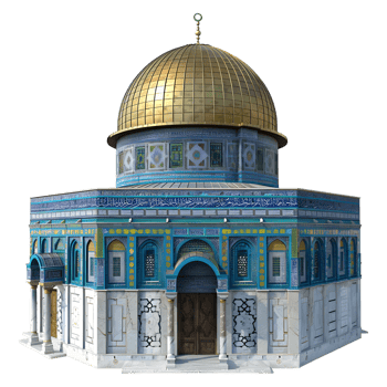 3D Rendering of a Dome of The Rock on Transparent Background png