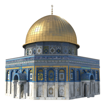 3D Rendering of a Dome of The Rock on Transparent Background png
