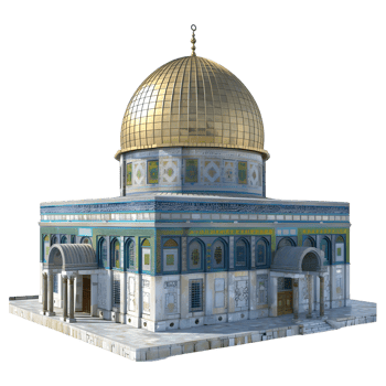 3D Rendering of a Dome of The Rock on Transparent Background png