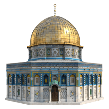 3D Rendering of a Dome of The Rock on Transparent Background png