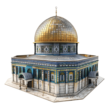 3D Rendering of a Dome of The Rock on Transparent Background png