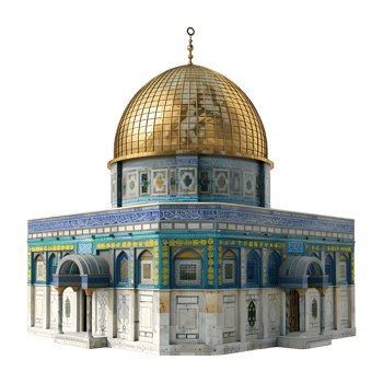 3D Rendering of a Dome of The Rock on Transparent Background png