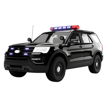 3D Rendering of a Police Mobile or Van on Transparent Background png