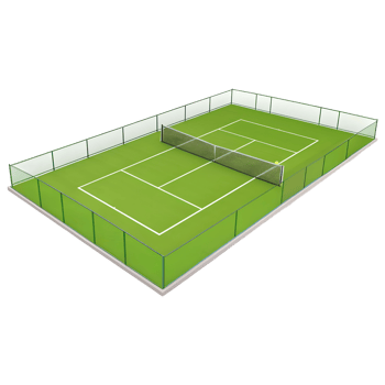 3D Rendering of a Tennis Stadium or Court on Transparent Background png