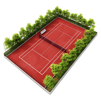 3D Rendering of a Tennis Stadium or Court on Transparent Background png
