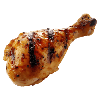 3D Rendering of a Grilled Leg Piece of Chicken on Transparent Background png