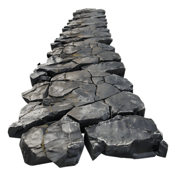 3D Rendering of a Vintage Stone Road on Transparent Background png