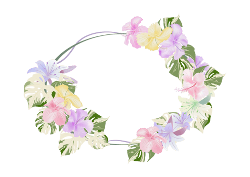 blossom flower folage on crown frame background png