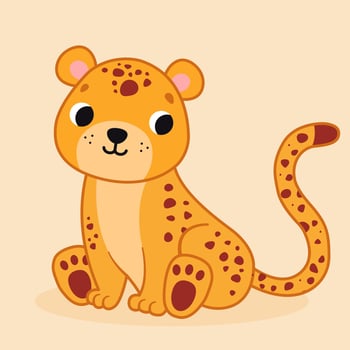 Cute cartoon leopard. Illustration for children. illustration vector