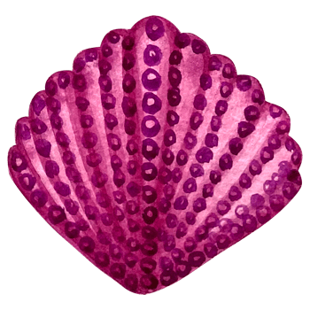 Illustrations of underwater life objects - pink sea shell, marine design. Watercolor hand drawn painting illustration png