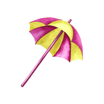 Beach umbrella. Isolate. Watercolor hand drawn illustration. Designed for flyers, banners, postcards. For invitations, posters, labels and packaging. For stickers, prints. png