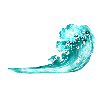 Sea wave, blue, turquoise, isolated. Watercolor hand drawn illustration. Designed for flyers, banners, postcards. For invitations, posters, labels and packaging, stickers prints. png