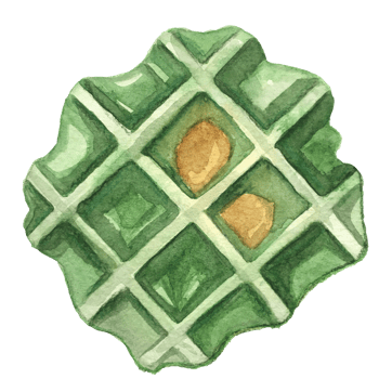 waffle with style hand drawn digital painting illustration png