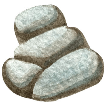 Natural Rocks Watercolor Illustration in Earth Tones. Hand Drawn art Stones for Landscaping. png
