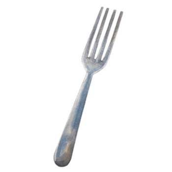 Fork watercolor. Silver cutlery hand drawn . Clip art of vintage fork made of nickel silver. Ideal for restaurant menu design and cookbooks png
