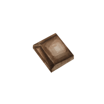 Pieces of dark chocolate bar watercolor illustration isolated png