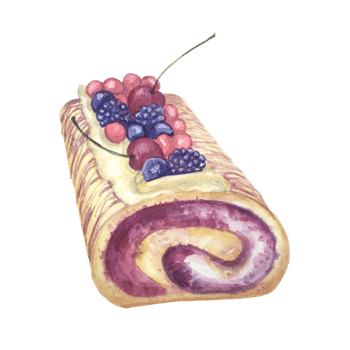 Watercolor sweet cake dessert for bakery logo. High quality illustration hand painted for birthday decorations and creating logo design png