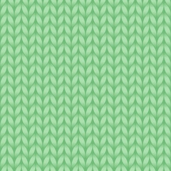 Seamless knit green texture. vector