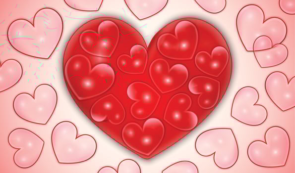 Red Hearts Valentine's Day Background Banner vector