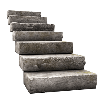 Long stone steps isolated on transparent background png