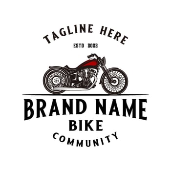 Modern vintage motorcycle logo design on white background. Vintage sport motorbike design element. vector