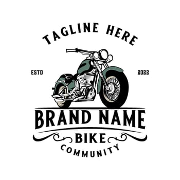 motorcycle logo design. vintage style motorbike for motorbike club. vector