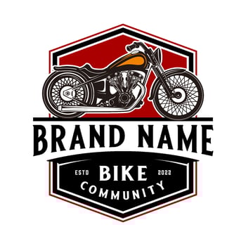 motorcycle logo design. vintage style motorbike for motorbike club. vector