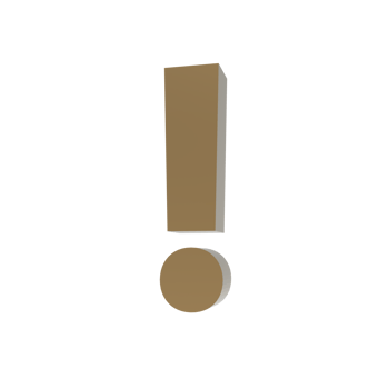 an exclamation mark icon in 3d style png