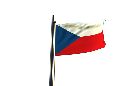 the czech flag is flying on a pole png