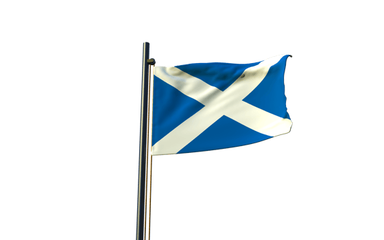 scotland flag on a pole with a transparent background png