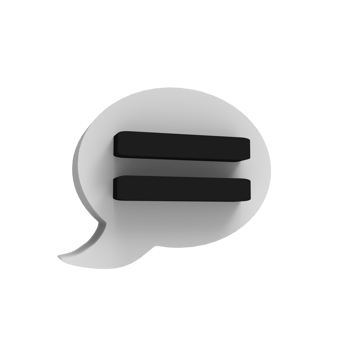 a speech bubble with a black and white sign png