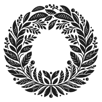 Laurel wreath circle frame png