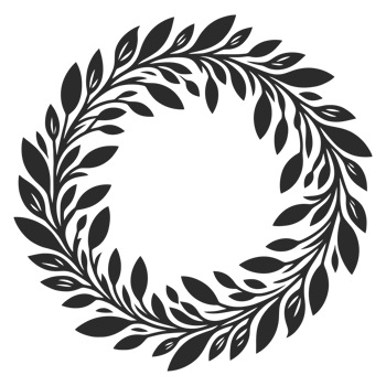 Laurel wreath circle frame png