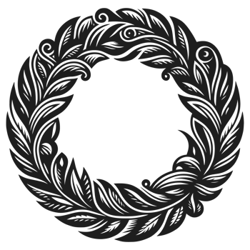 Laurel wreath circle frame png