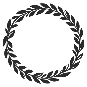 Laurel wreath circle frame png