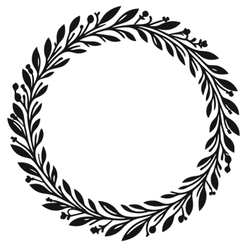 Laurel wreath circle frame png