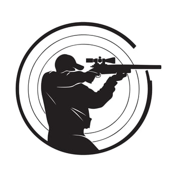 Shooting Club Logo Design. Illustration with flat style. vector