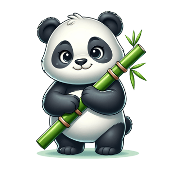 panda with a bamboo png
