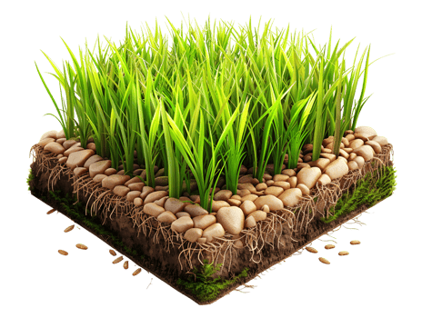 patch of green rice plants, 3d illustration png