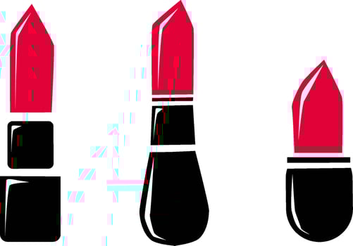 Red lipstick icon set vector