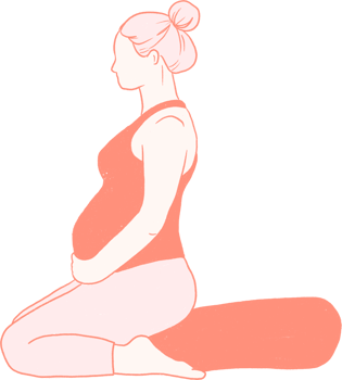 pregnancy yoga hand drawn, prenatal Yoga flat art png