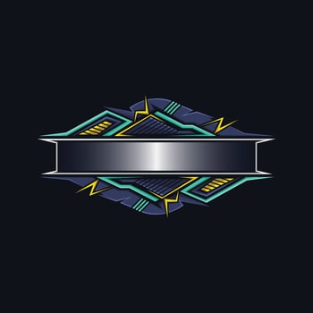Blank racing logo. Technology digital border. Futuristic gaming frame vector