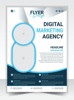 Digital marketing agency flyer template vector