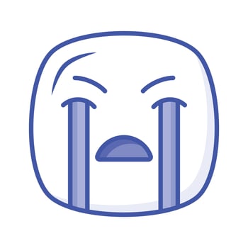 Get this amazing crying emoji design, customizable vector