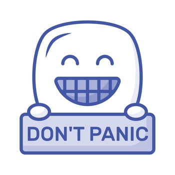 Dont panic emoji design, customizable flat style vector