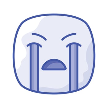 Get this amazing crying emoji design, customizable vector